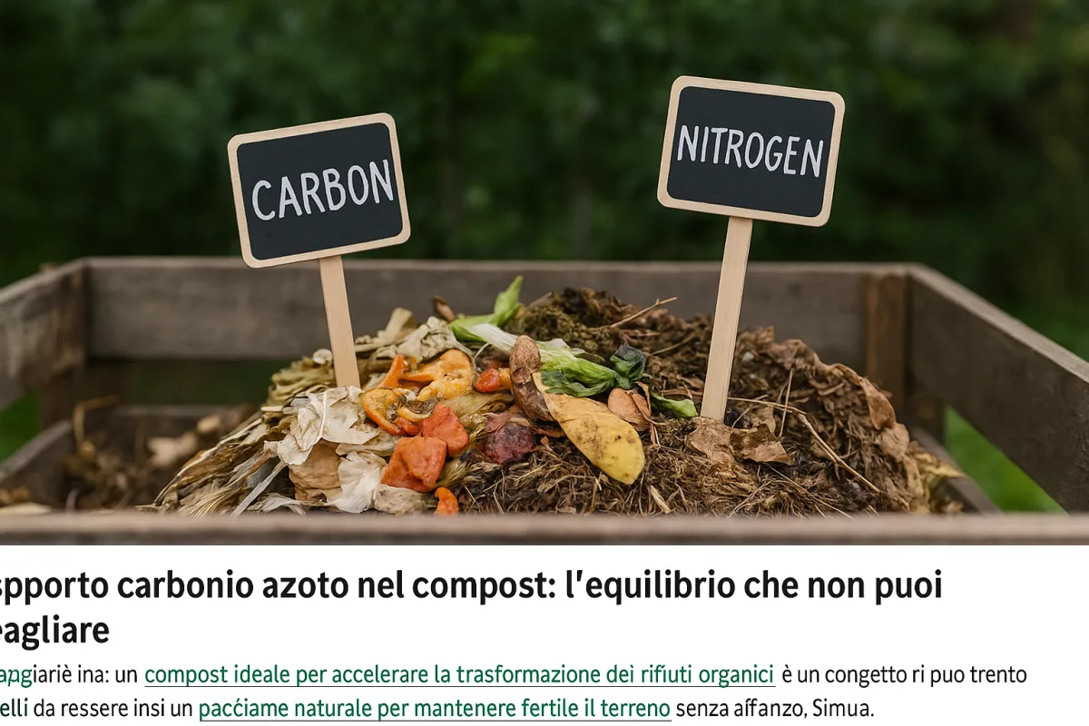 Rapporto carbonio azoto nel compost: l'equilibrio che non puoi sbagliare
