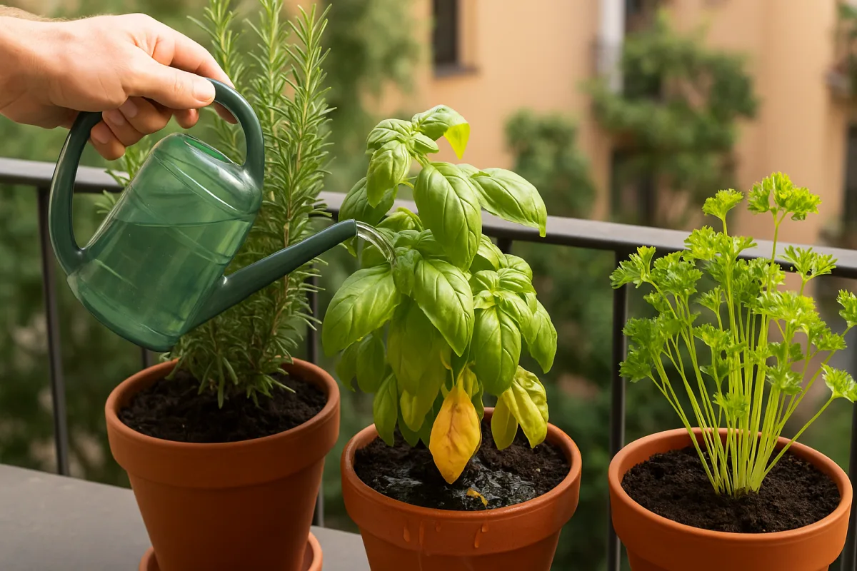 Quanta acqua alle aromatiche sul balcone: il segnale che stai esagerando