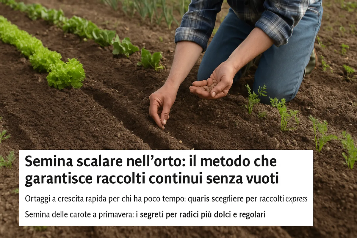 Semina scalare nell'orto: il metodo che garantisce raccolti continui senza vuoti